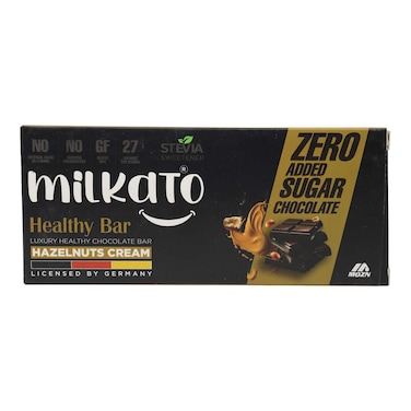 Milkato Healthy Chocolate Bar with Hazelnut Cream - 90gm
