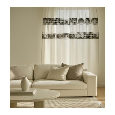 NGH-LINEN CURTAN EMB94 135*250 GRAY