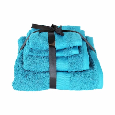 طقم فوط حمام كوتون تري - أزرق بترولي - 4 قطع