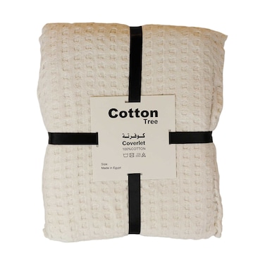 كوفرتة قطن كوتون تري هوني كومب - 220 * 240 سم - أبيض