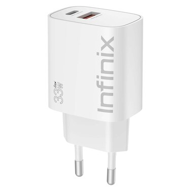شاحن إنفينيكس سريع - 33 واط - كابل نوع C إلى نوع C - أبيض - XC33EU+XDC53