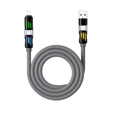 كابل انفينيكس سريع 4 في 1 USB-C - 240 واط - رمادي - XDX15