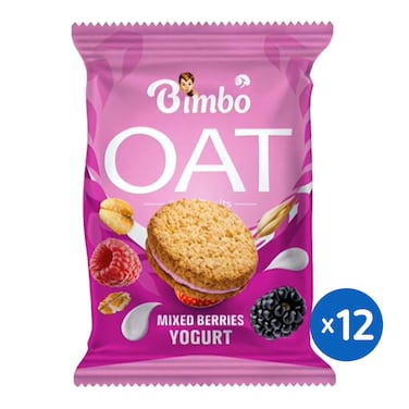 Bimbo Oat Biscuits with Mixed Berries Yogurt - 12 Pieces