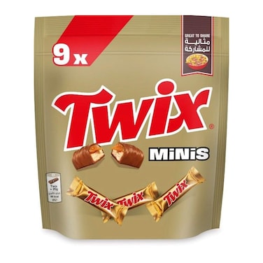 شوكولاتة تويكس ميني - 9 قطع شوكولاتة - 180 جرام