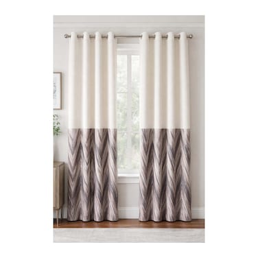 NAG-CURTAIN LINEN PRINT135*250 BROW