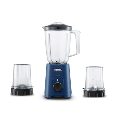 خلاط تانك سوبر1.5 لتر 600 واط مع مفرمة ومطحنة - أزرق - YB-010