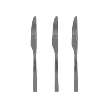 Zinnia Stainless Steel Classy Mirror Table Knife Set - 3 Pieces - Silver