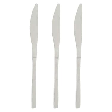 Zinnia Stainless Steel Milano Mirror Table Knife Set - 3 Pieces - Silver