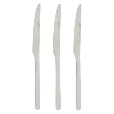 Zinnia Stainless Steel Bahama Table Knife Set - 3 Pieces - Silver