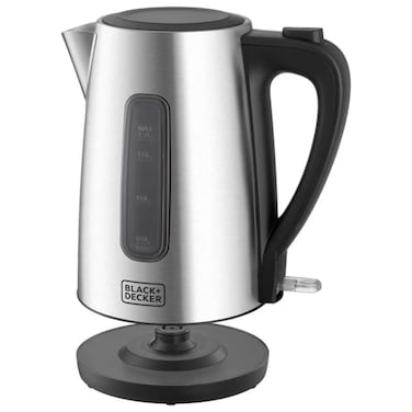 غلاية مياه بلاك + ديكر ستانلس ستيل 1.7 لتر 2200 وات - فضي - JC455