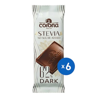 Corona 62% Dark Chocolate with Stevia - 27 gm - 6 Pieces