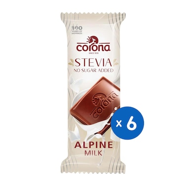 Corona Alpine Milk Chocolate with Stevia - 27 gm - 12 Pieces