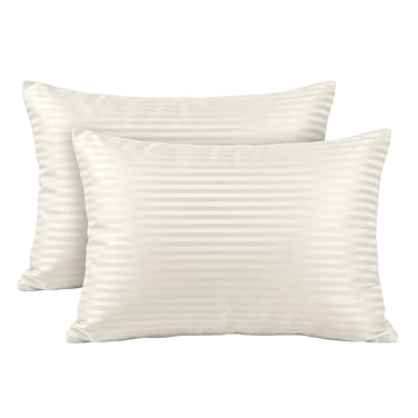 4Bed Striped Pillowcase 2 Pieces - 50 * 70 Cm - Off White