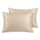 4Bed Striped Pillowcase 2 Pieces - 50 * 70 Cm - Beige
