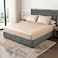 4Bed Striped Bed Sheet - 180*200 Cm - Beige