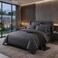 4Bed Striped Quilt Cover - 180*240 Cm - Dark Grey