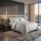 4Bed Striped Quilt Cover - 240*240 Cm - Silver