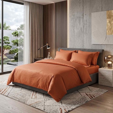 غطاء لحاف فوربد مقلم - 240 * 240 سم - هافن