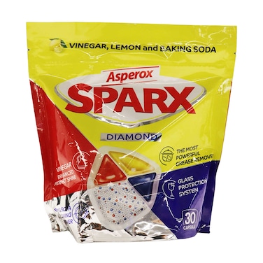 كبسولات تنظيف غسالة الصحون أسبيروكس سباركس دايموند - 30 كبسولة