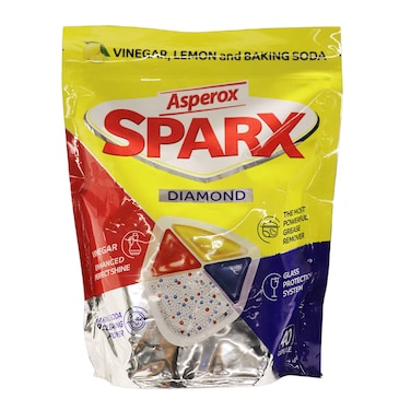 كبسولات تنظيف غسالة الصحون أسبيروكس سباركس دايموند - 40 كبسولة