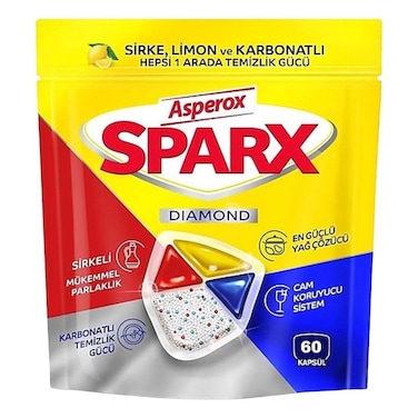 كبسولات تنظيف غسالة الصحون أسبيروكس سباركس دايموند - 60 كبسولة