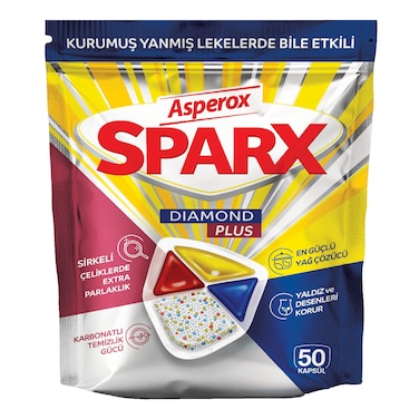 Asperox Sparks Diamond Plus Dishwasher Cleaner Capsules - 50 Capsule