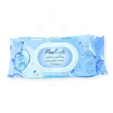 Max Touch Baby Water Wipes - 72 Wipes