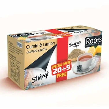 Roots Cumin &amp; Lemon Herbal Tea - 25 Envelops