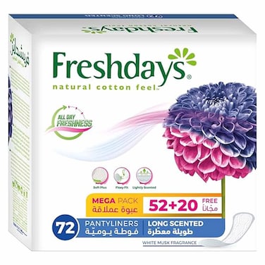 Freshdays Long Scented Pads - 72 Pads - 6 Pack