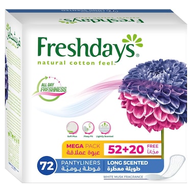 Fresh Days Long Scented Daily Pads - 72 Pads