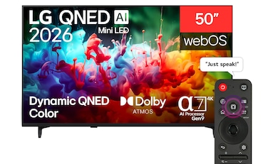 تليفزيون ال جي 50 بوصة 4K فائق الدقة كيو نيد ميني ليد مدعم بالذكاء الاصطناعي سمارت - 50QNED70B6T
