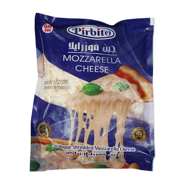 Pirbito Grated Mozzarella Cheese - 200 gm