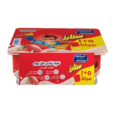 Almarai Stars Strawberry Yogurt - 105 gm - 6 Pieces
