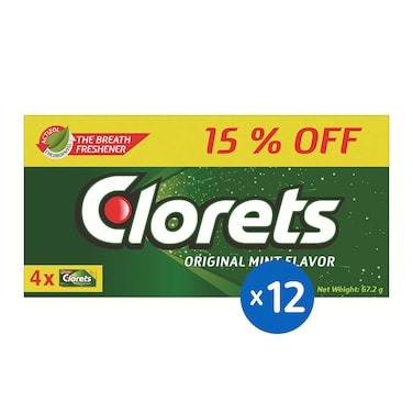 Clorets Original Mint Chewing Gum - 67.2 gm - 12 Pieces