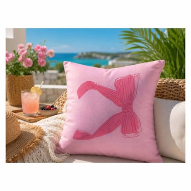NAG-CUSHION COVER 45*45 S-PINK BOW