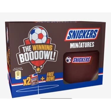 Snickers Minitures World Cup Edition - 360 gm - 2 Pack + Free Bowl