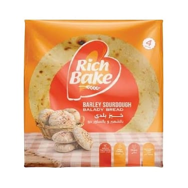 Rich Bake Barley &amp; Sourdough Baladi Bread - 4 Pieces