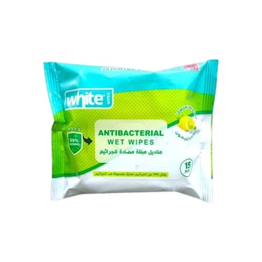 White Pocket Wipes - Lemon - 15 Tissue