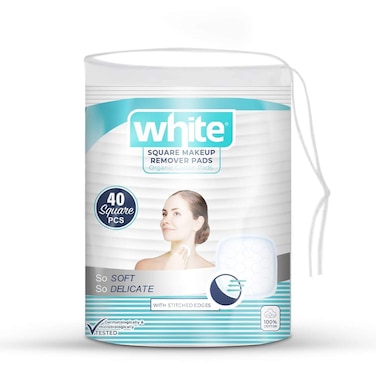 White Square Cotton Pads - 40 Pieces