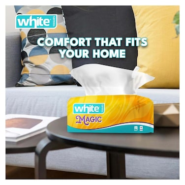 White Flexi Magic Tissues - 3Ply - 480 Tissues - 6 Pack