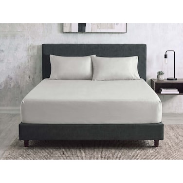 Sofia Fitted Bed Sheet Set - 160 Cm - Silver