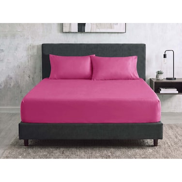 Sofia Fitted Bed Sheet Set - 160 Cm - Fuchsia