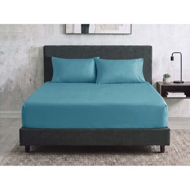 Sofia Fitted Bed Sheet Set - 160 Cm - Petrol