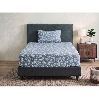 Sofia Fitted Single Bed Sheet Set - Blue - 120 cm - No. 28
