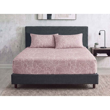 Sofia Fitted Double Bed Sheet Set - Rose - 160 cm - No. 2