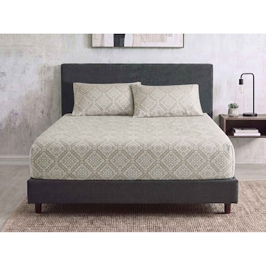 Sofia Fitted Double Bed Sheet Set - Beige - 160 cm - No. 10