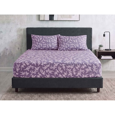 Sofia Fitted Double Bed Sheet Set - Purple - 160 cm - No. 11