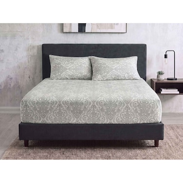 Sofia Fitted Double Bed Sheet Set - Grey - 160 cm - No. 31