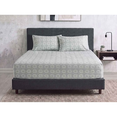 Sofia Fitted Double Bed Sheet Set - Silver - 180 cm - No. 5