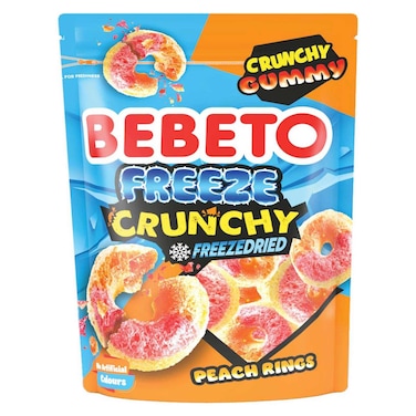 Bebeto Freeze Crunchy Peach Rings - 35gm